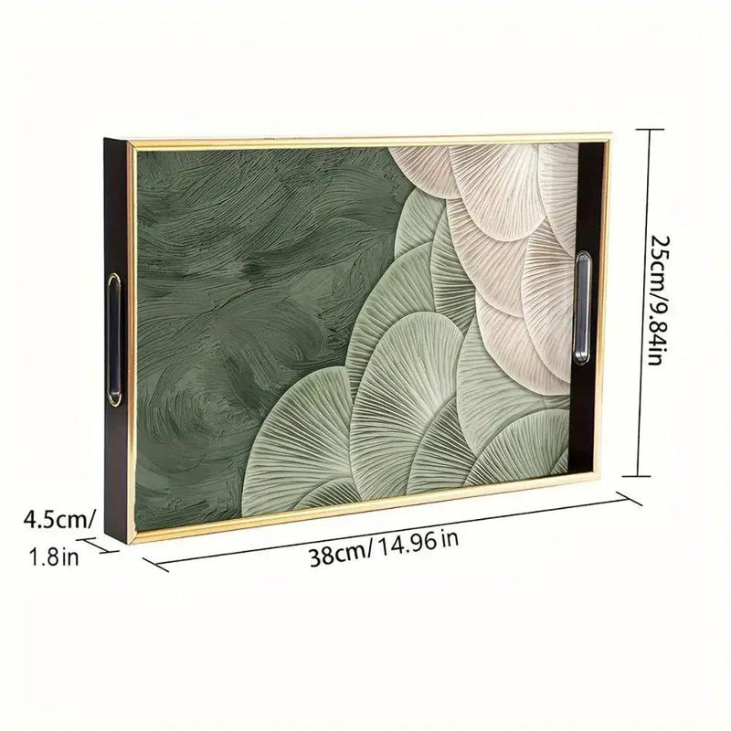 Serving Tray - Heat Resistant Ceramic Green by House Of Avana