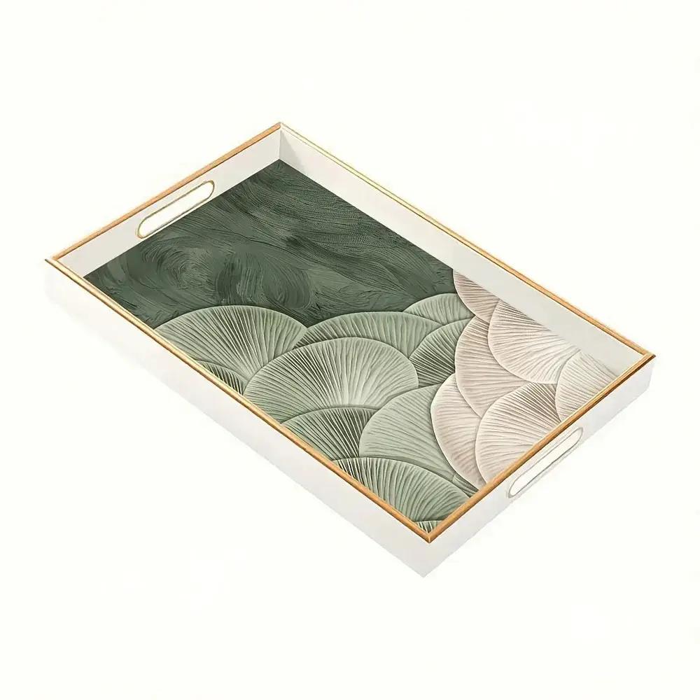 Serving Tray - Heat Resistant Ceramic Green by House Of Avana