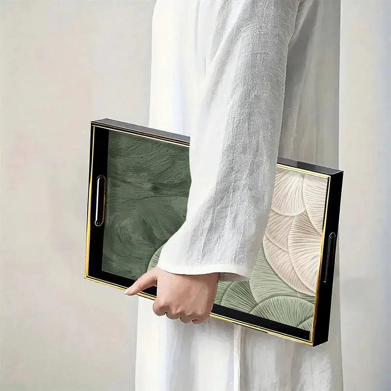 Serving Tray - Heat Resistant Ceramic Green by House Of Avana
