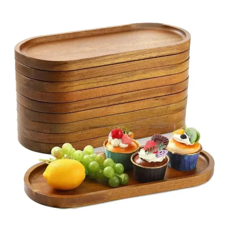 Serving Tray - Natural Wooden Oval by House Of Avana
