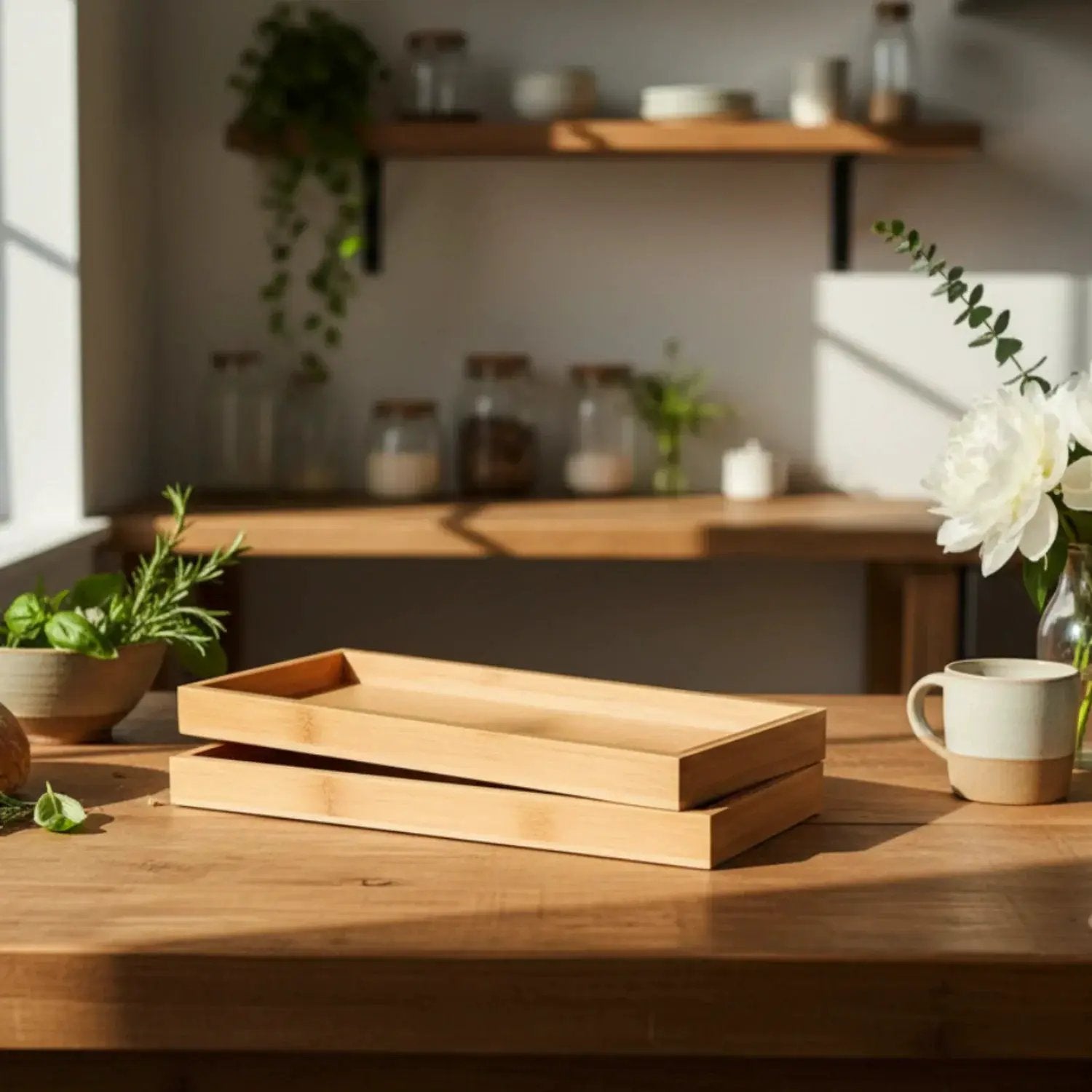Serving Tray - Organizer White Bathroom by House Of Avana