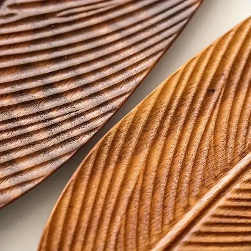 Serving Tray - Vintage Wooden Leaf Shape by House Of Avana