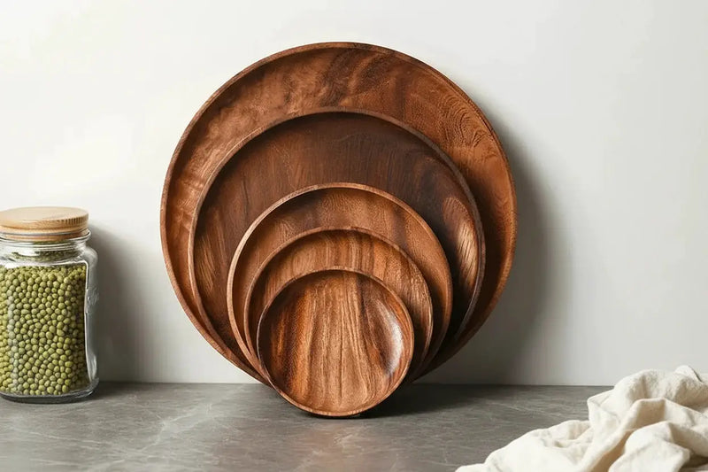 Serving Tray - Wooden Acacia Round by House Of Avana
