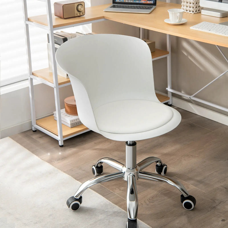 Set of 2 Office Desk Chair with Ergonomic Backrest and Soft Padded PU Leather Seat by DirectDeals