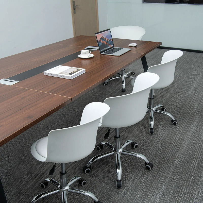 Set of 2 Office Desk Chair with Ergonomic Backrest and Soft Padded PU Leather Seat by DirectDeals