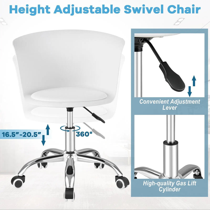 Set of 2 Office Desk Chair with Ergonomic Backrest and Soft Padded PU Leather Seat by DirectDeals