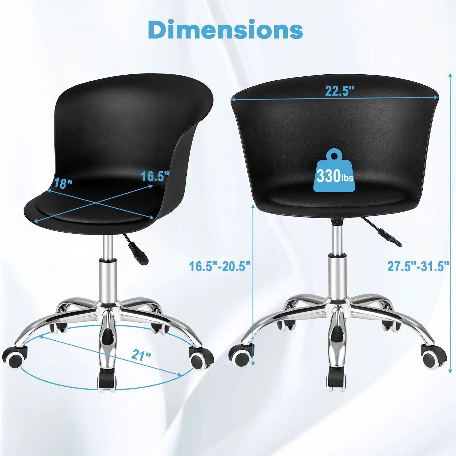 Set of 2 Office Desk Chair with Ergonomic Backrest and Soft Padded PU Leather Seat by DirectDeals