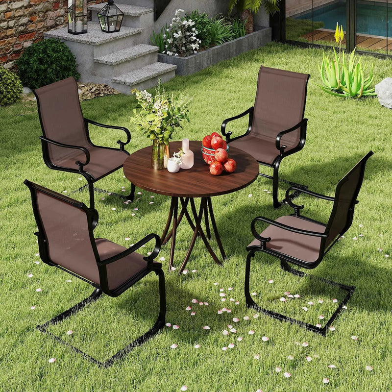 Set of 2 Patio Chairs with Quick-drying and Breathable Fabric for Backyard by DirectDeals
