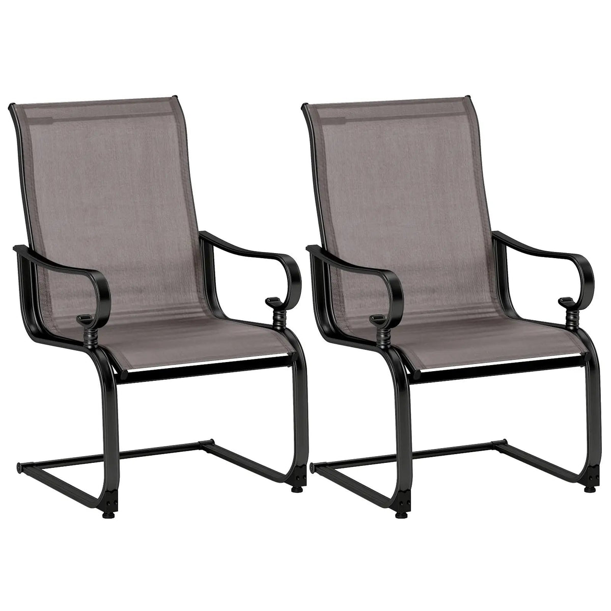 Set of 2 Patio Chairs with Quick-drying and Breathable Fabric for Backyard by DirectDeals