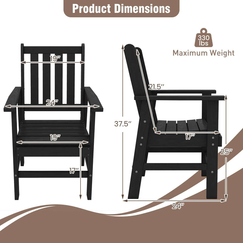 Set of 2 Patio Dining Chairs with Wide Armrests by DirectDeals