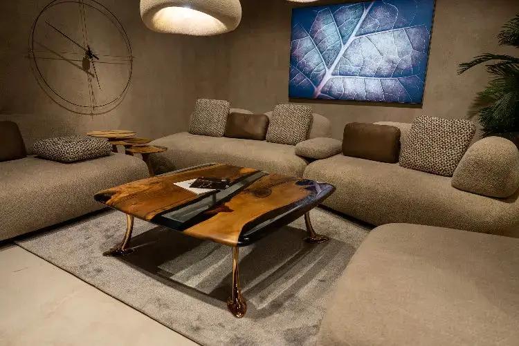 Luxury Epoxy Resin River Walnut Coffee Table | Osso Collection by Gizz