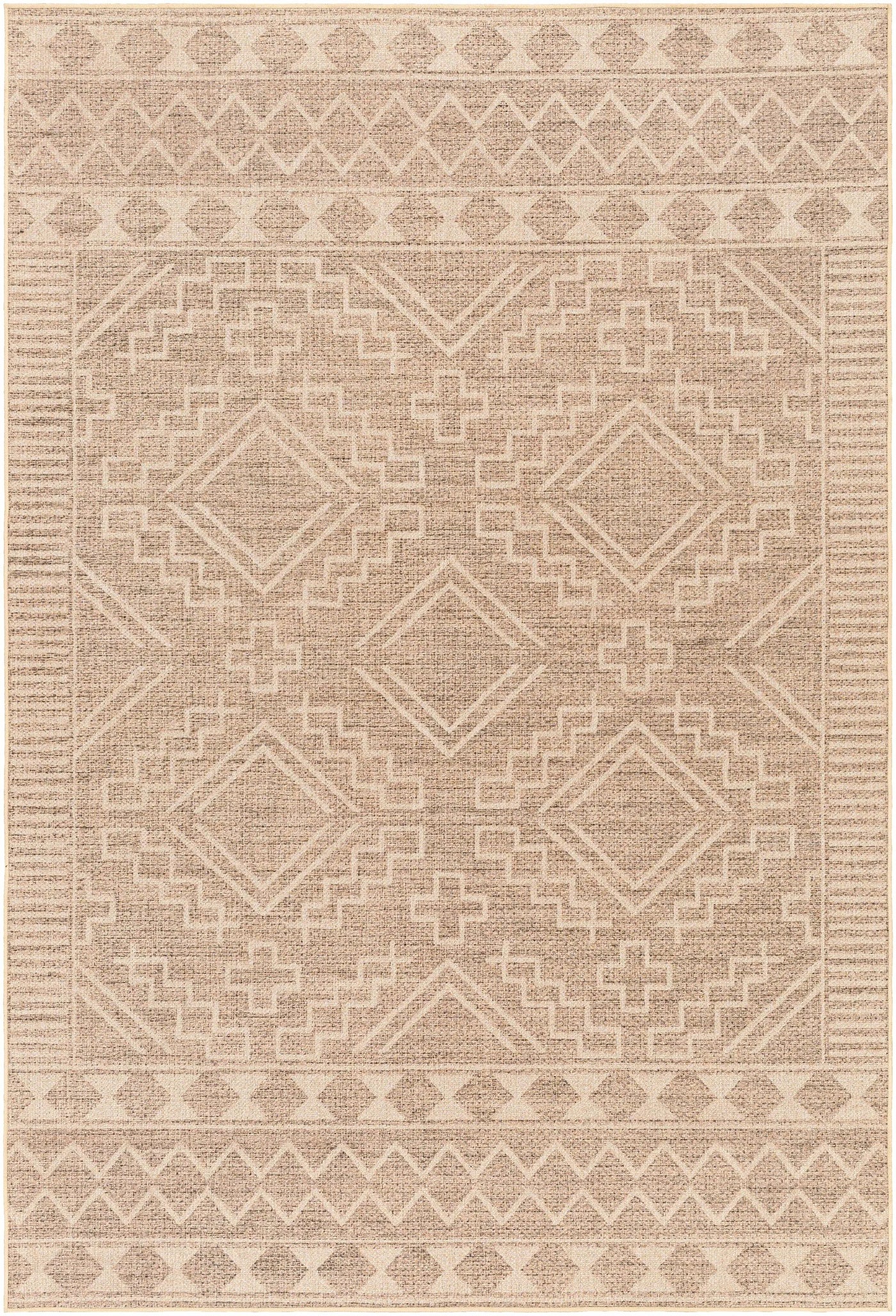 Halle Beige Washable Area Rug - Clearance by Boutique Rugs