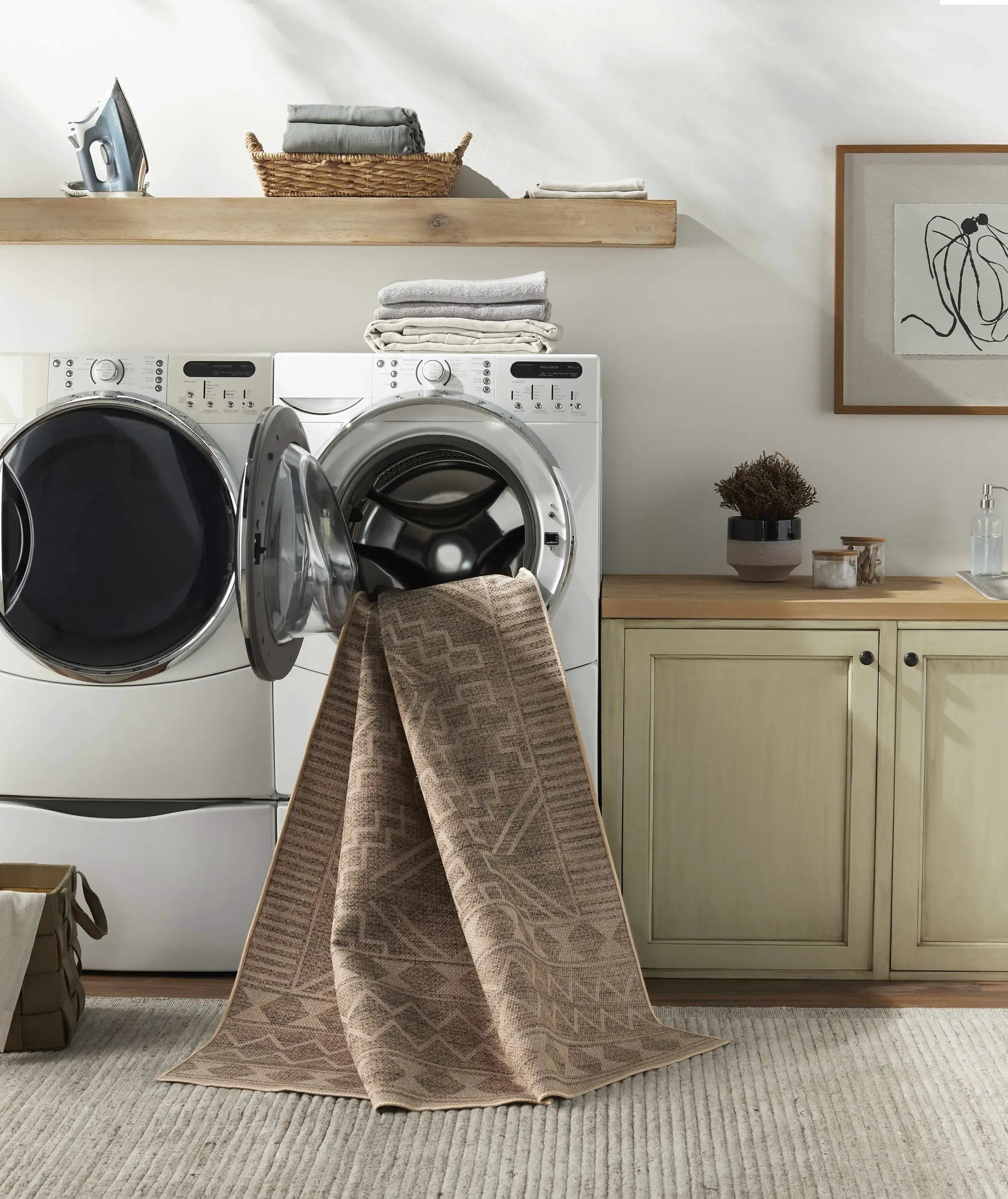 Halle Beige Washable Area Rug - Clearance by Boutique Rugs