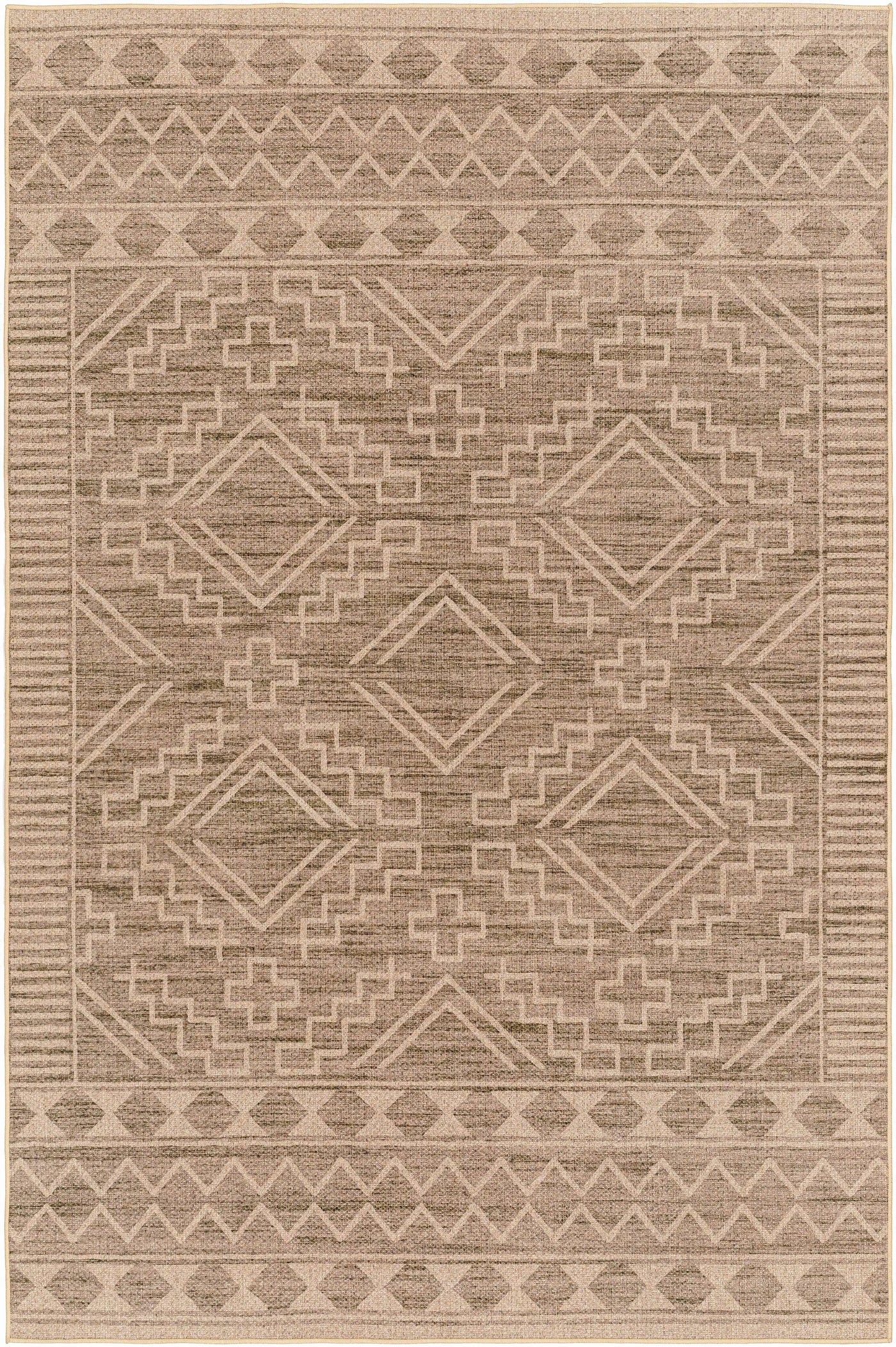 Halle Tan Washable Area Rug - Clearance by Boutique Rugs