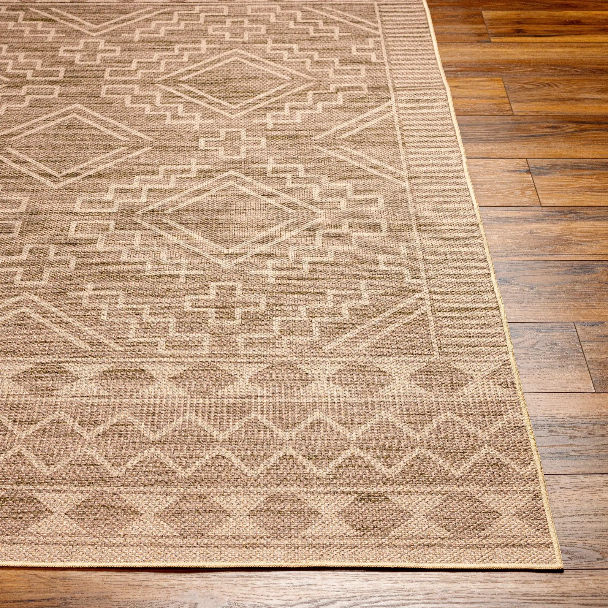 Halle Tan Washable Area Rug - Clearance by Boutique Rugs