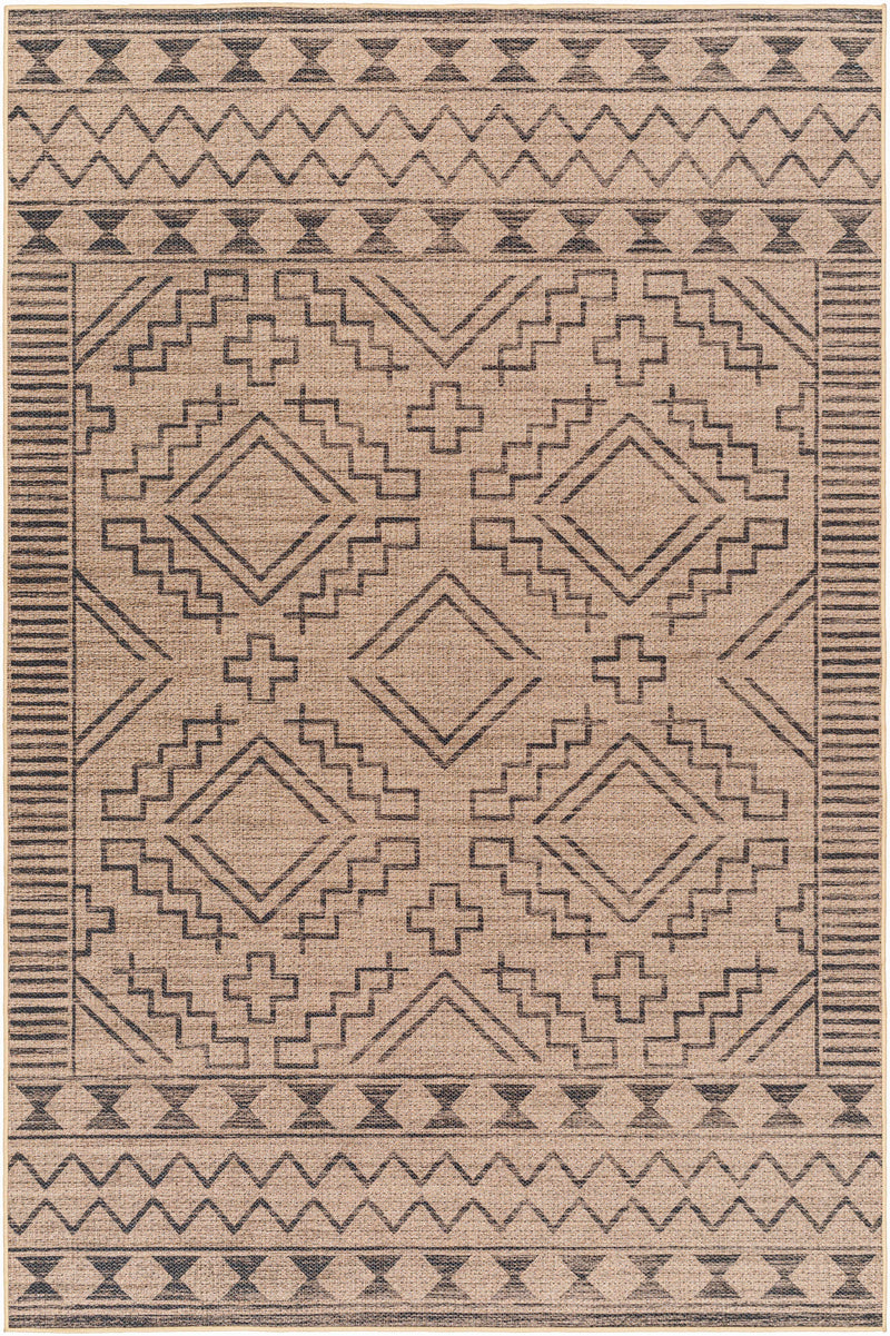 Halle Tan & Black Washable Area Rug - Clearance by Boutique Rugs
