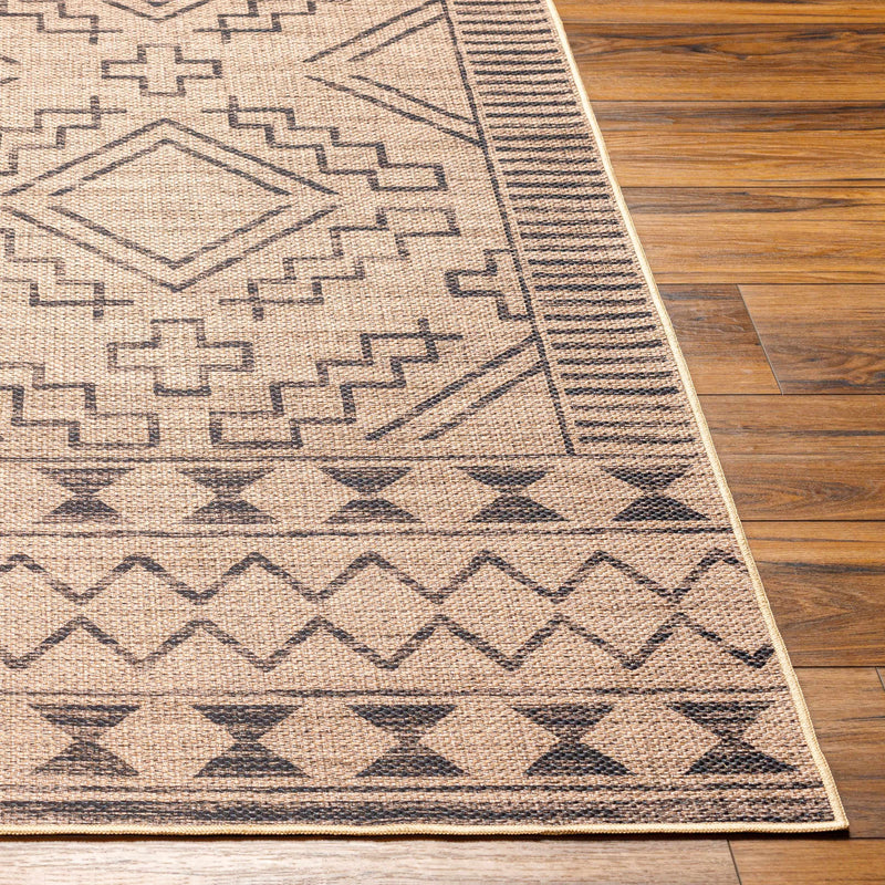 Halle Tan & Black Washable Area Rug - Clearance by Boutique Rugs