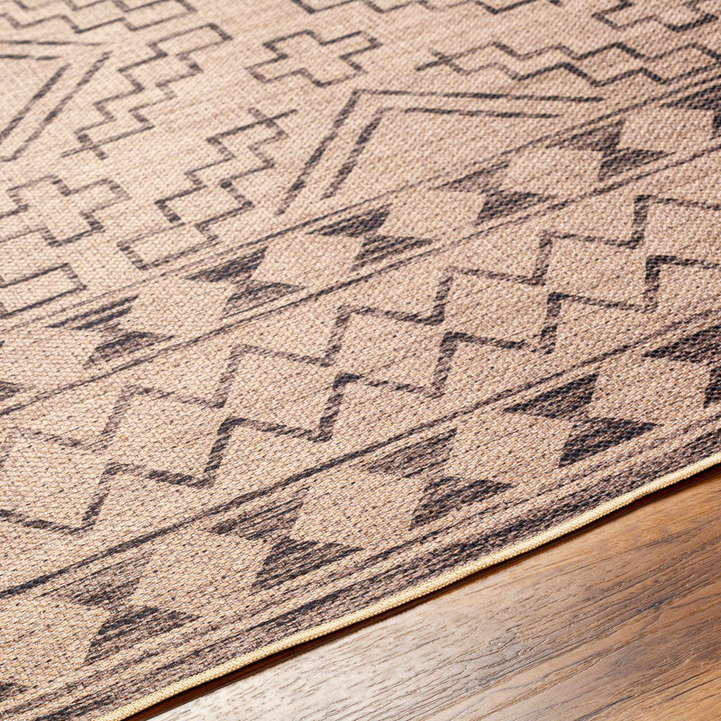 Halle Tan & Black Washable Area Rug - Clearance by Boutique Rugs