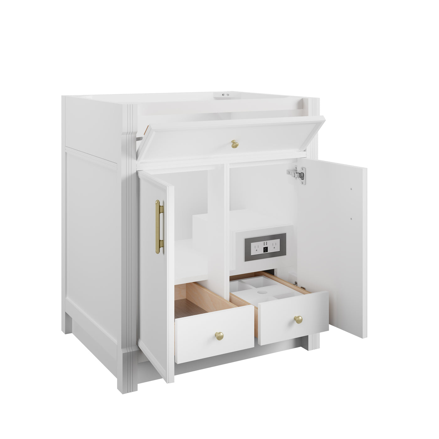 James Martin Bellshire 30" Single Bathroom Vanity, Bright White by James Martin