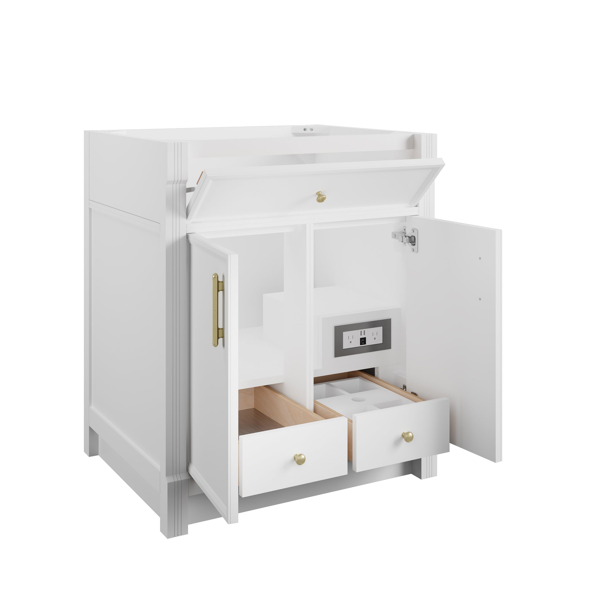 James Martin Bellshire 30" Single Bathroom Vanity, Bright White by James Martin