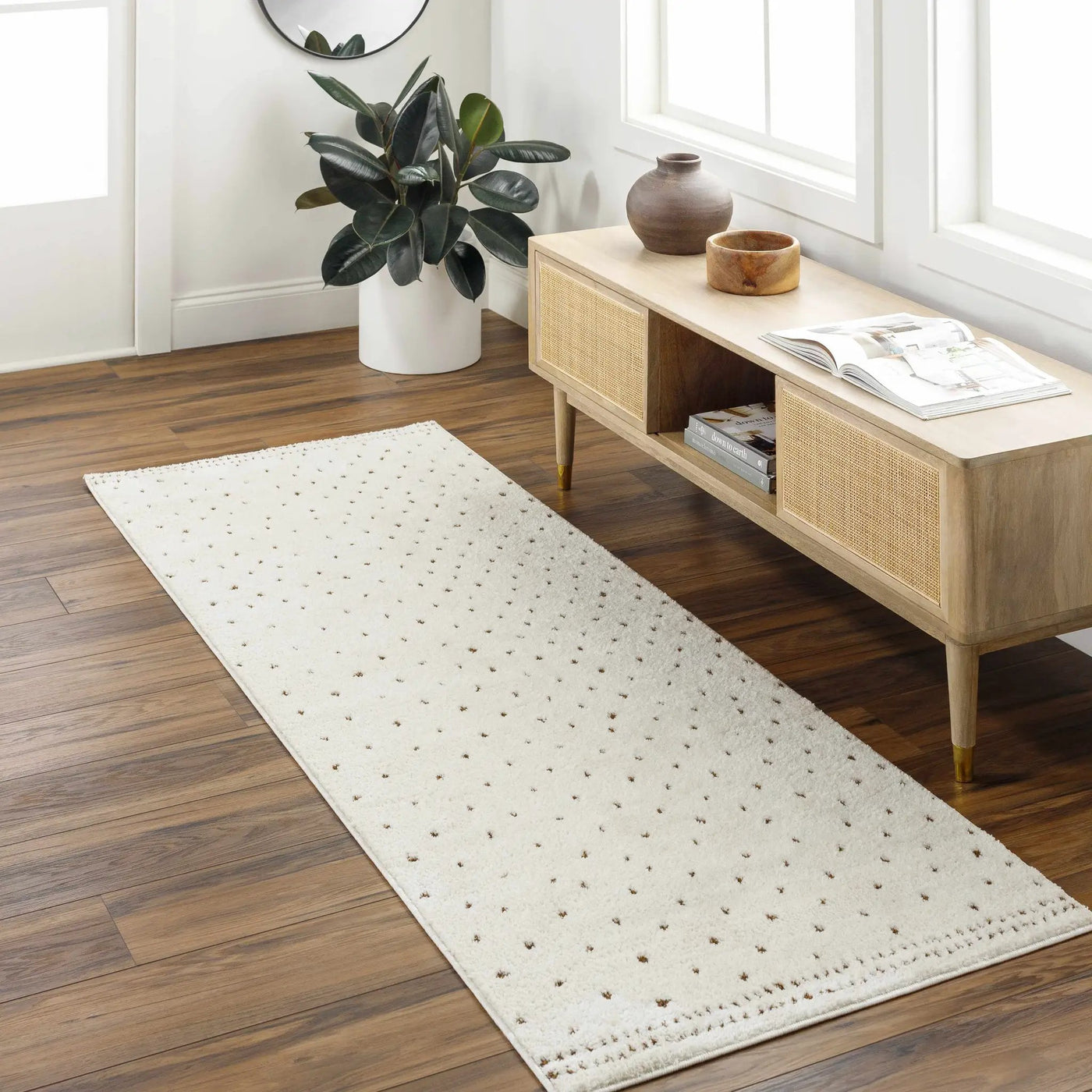 Julie Ivory & Brown Area Rug by Boutique Rugs