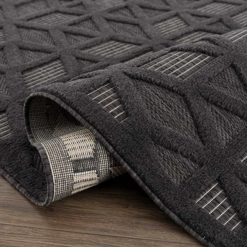 Nuri Black Outdoor Rug - Clearance by Boutique Rugs