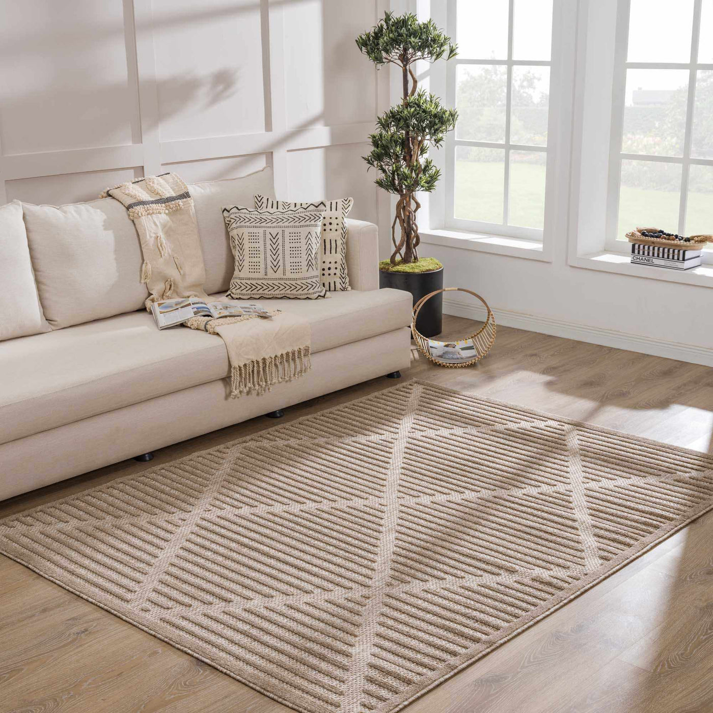 Anah Tan Outdoor Rug - Clearance by Boutique Rugs