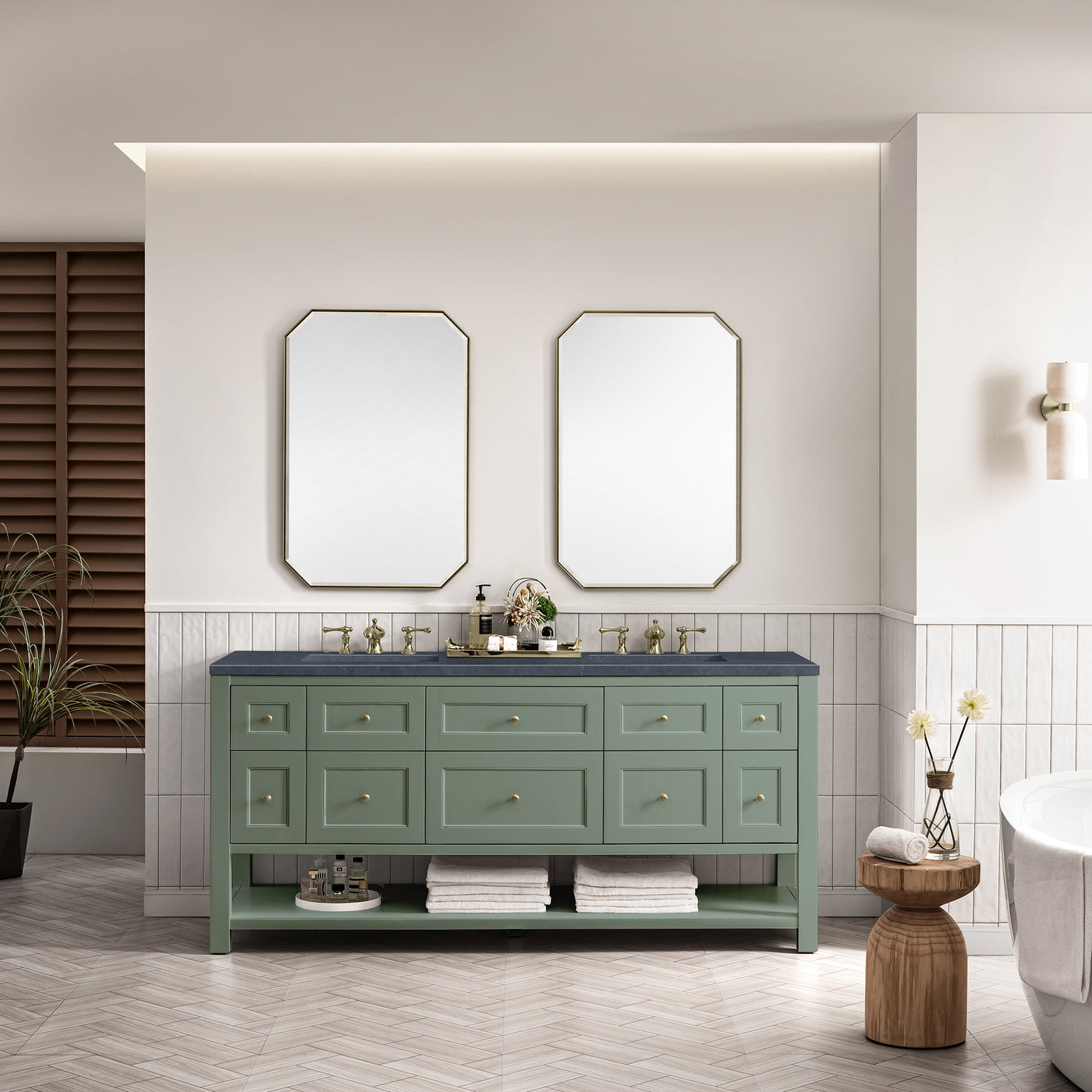 James Martin Breckenridge 72" Double Bathroom Vanity, Smokey Celadon by James Martin