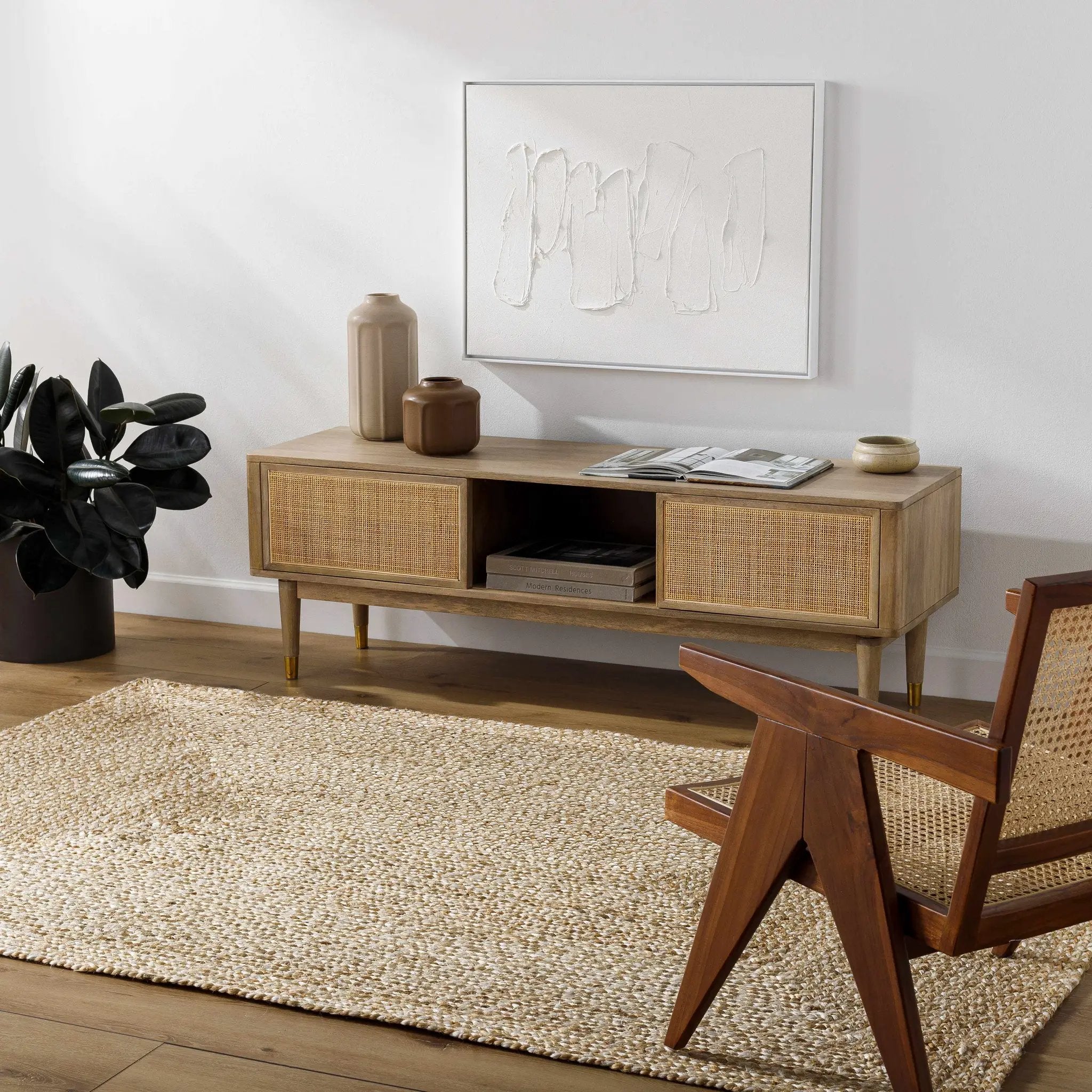 Elkie Beige Jute Area Rug - Clearance by Boutique Rugs