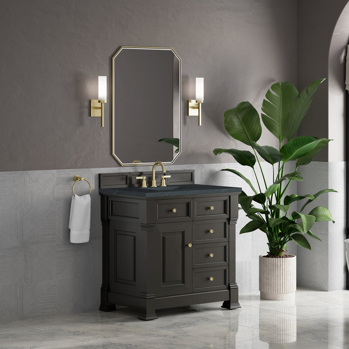 James Martin Brookfield 36" Single Bathroom Vanity, Black Onyx, view 31