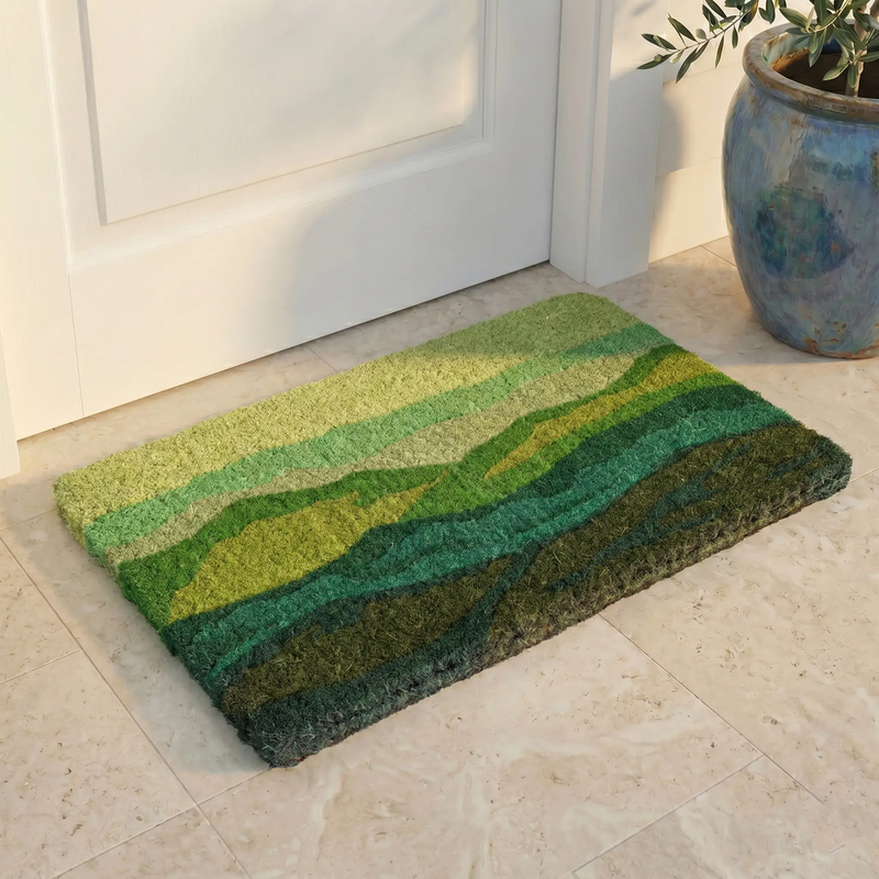 Shades of Meadow - Green Coir Doormat by Fab Habitat