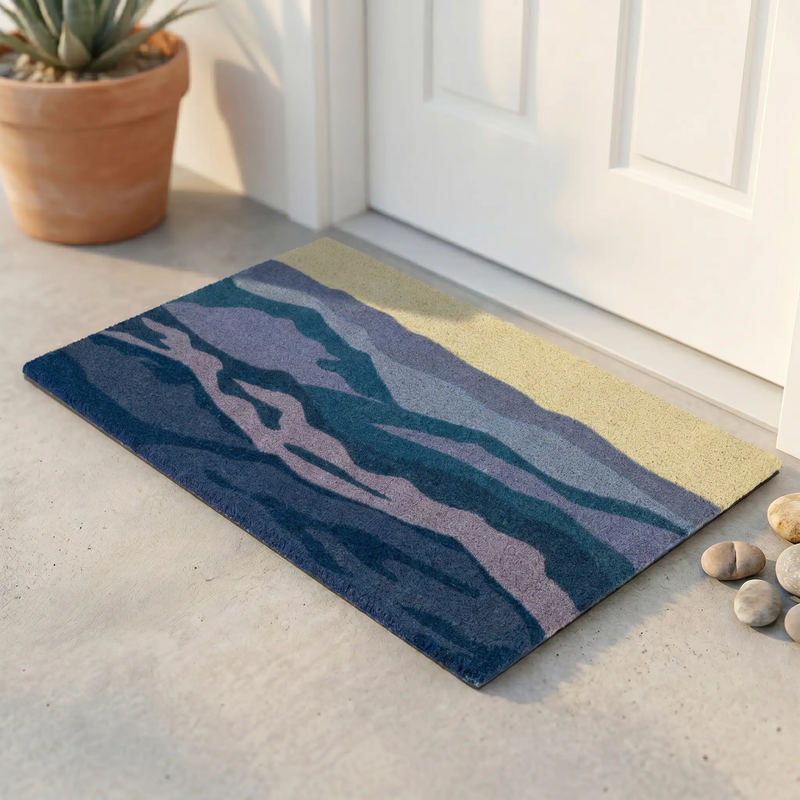 Shades of Sea - Blue Coir Doormat by Fab Habitat
