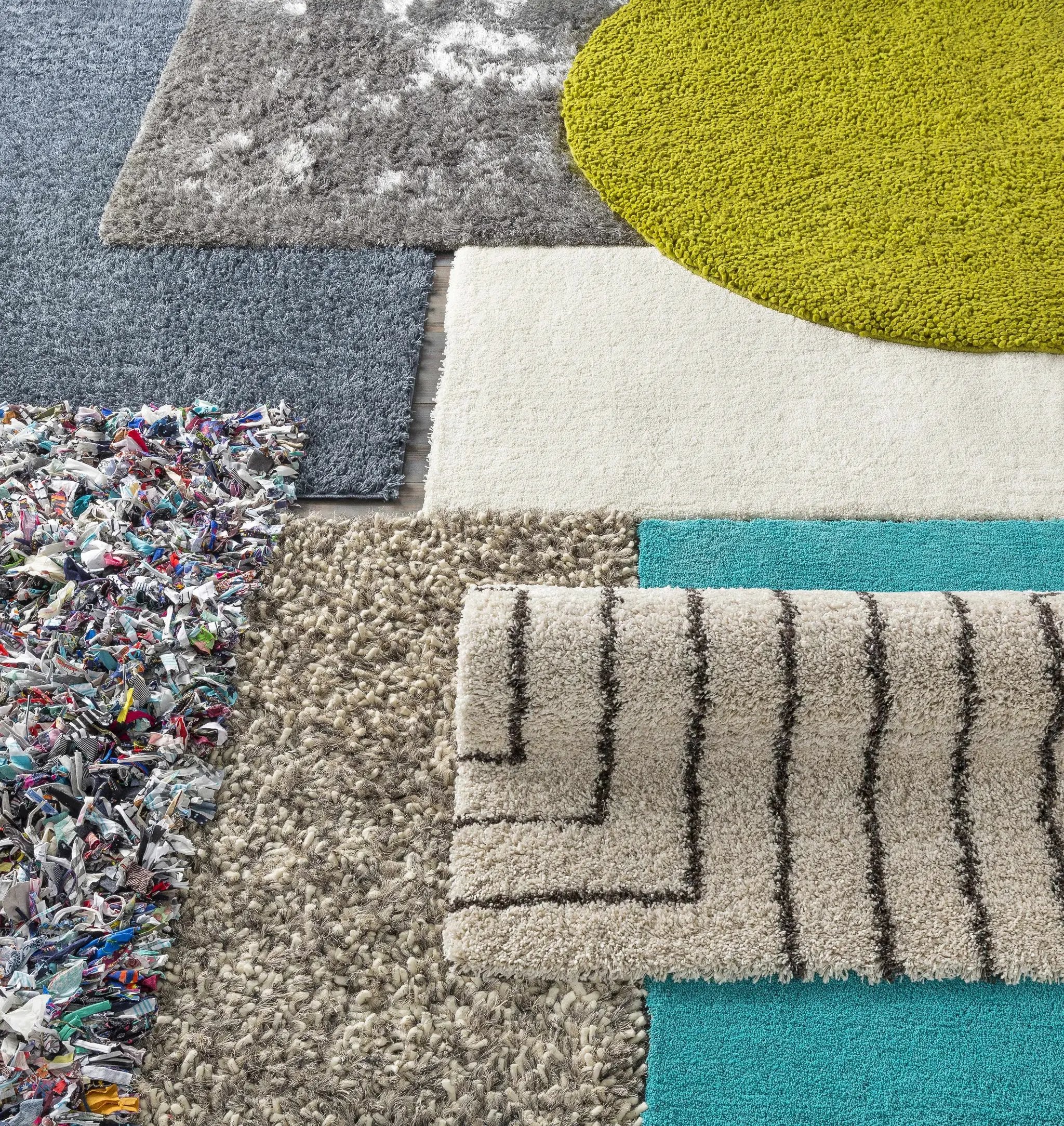 Frederika Solid Olive Green Wool Shag Rug - Clearance by Boutique Rugs