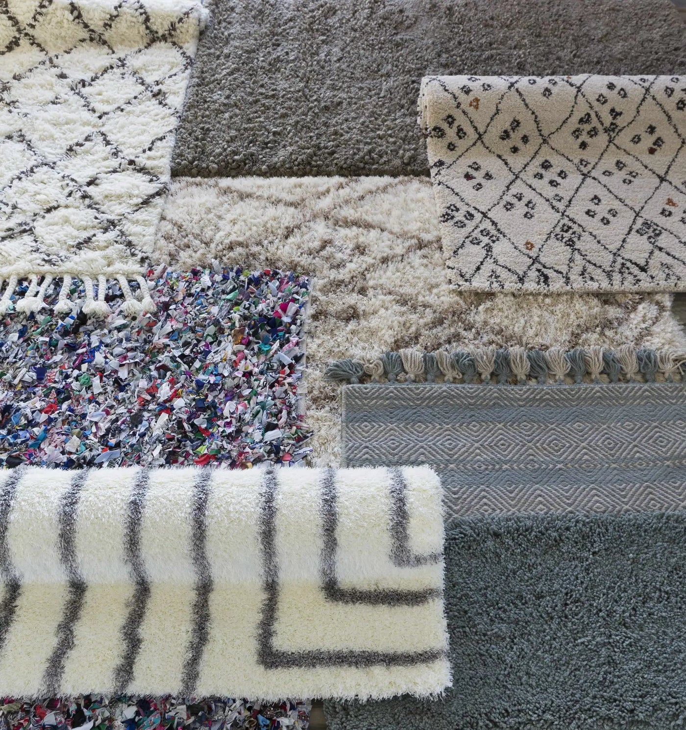 Catoosa White/Black Trellis Wool Rug - Clearance by Boutique Rugs