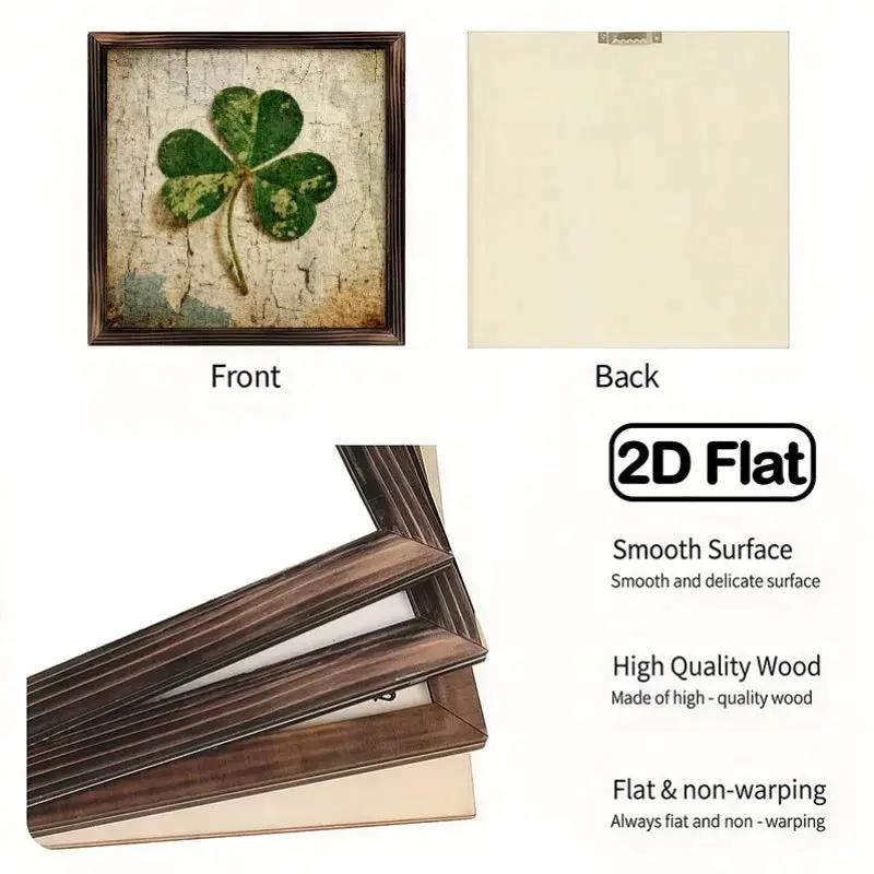 Shamrock Sign - Rustic Wooden Green 8x8 Inch by House Of Avana