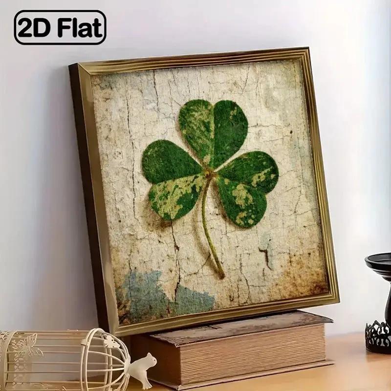 Shamrock Sign - Rustic Wooden Green 8x8 Inch by House Of Avana