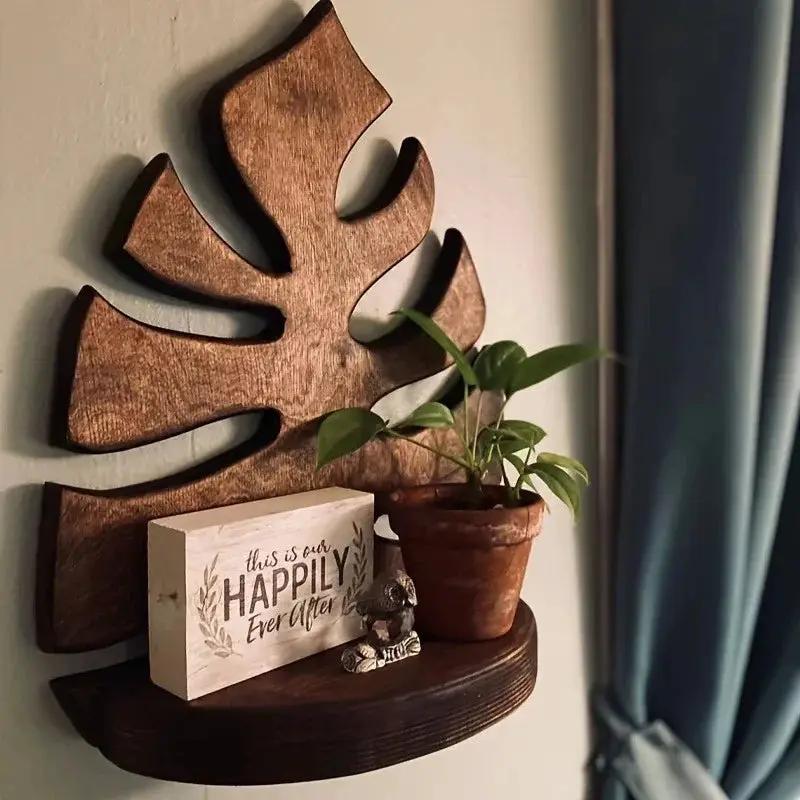Shelf - Floating Wooden Leaf Design by House Of Avana