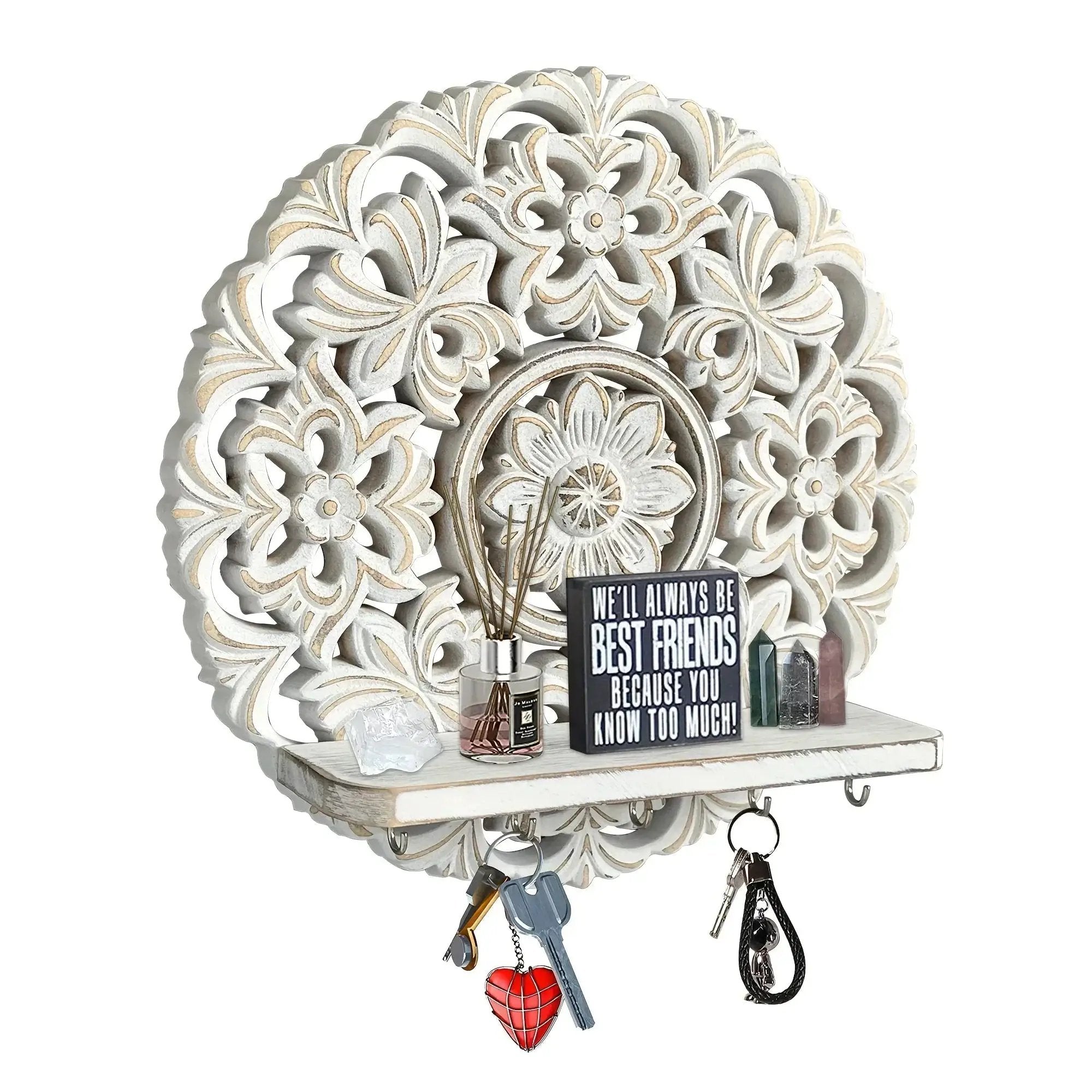 Shelf - Rustic Whitewashed Wood Wall by House Of Avana