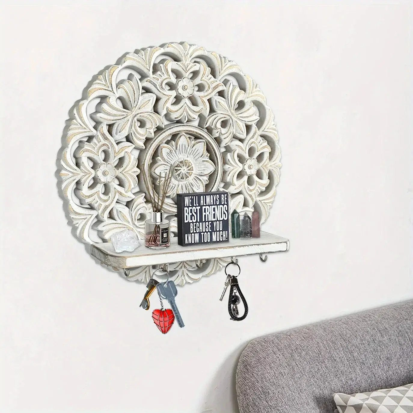 Shelf - Rustic Whitewashed Wood Wall by House Of Avana