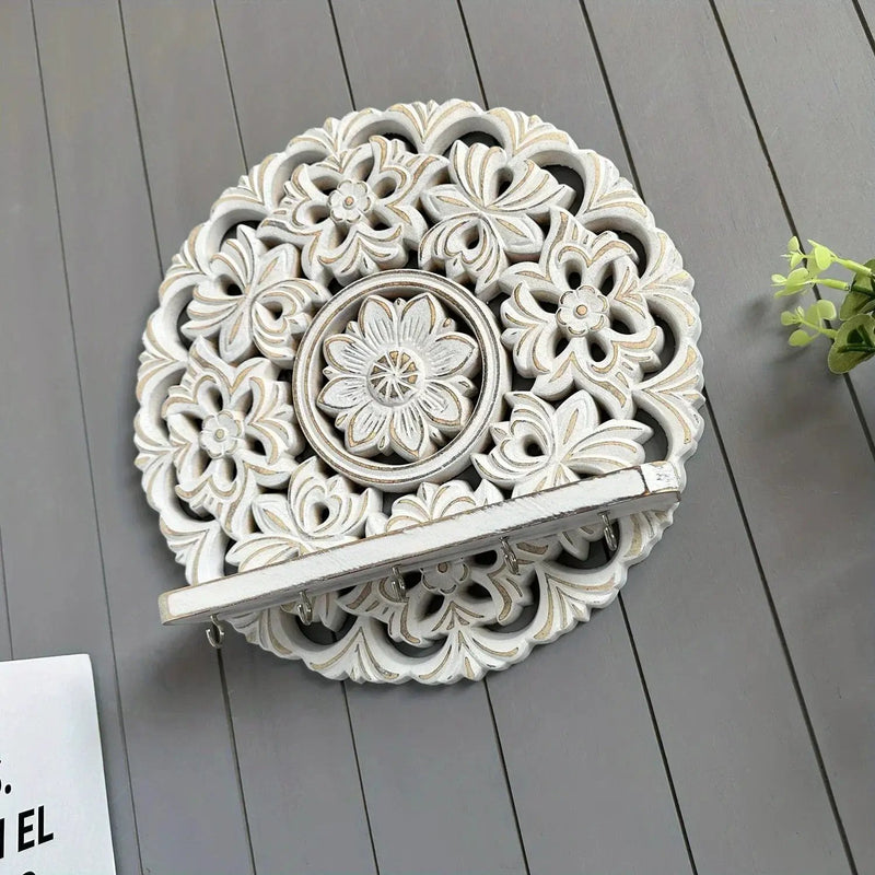 Shelf - Rustic Whitewashed Wood Wall by House Of Avana