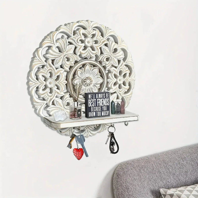 Shelf - Rustic Whitewashed Wood Wall by House Of Avana