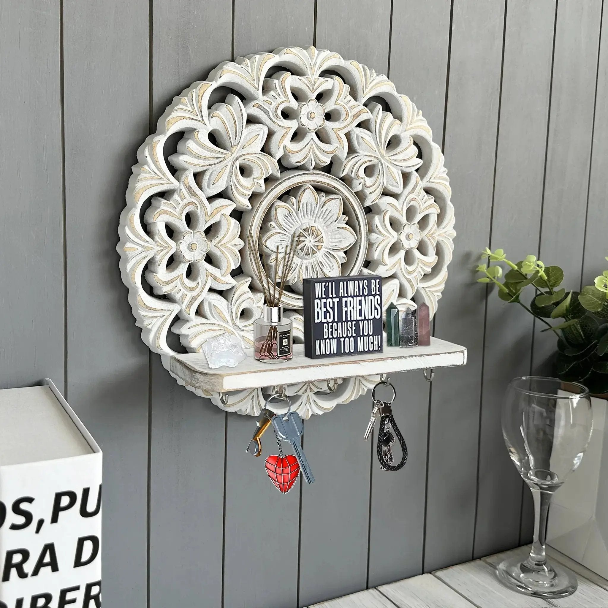 Shelf - Rustic Whitewashed Wood Wall by House Of Avana