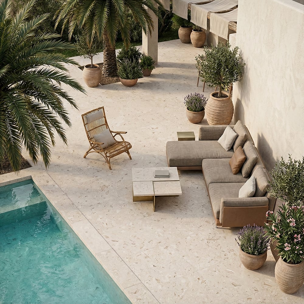 Shell Reef Tumbled Limestone Pavers 16x16 Limestone Tumbled 18x18 Pavers — 2