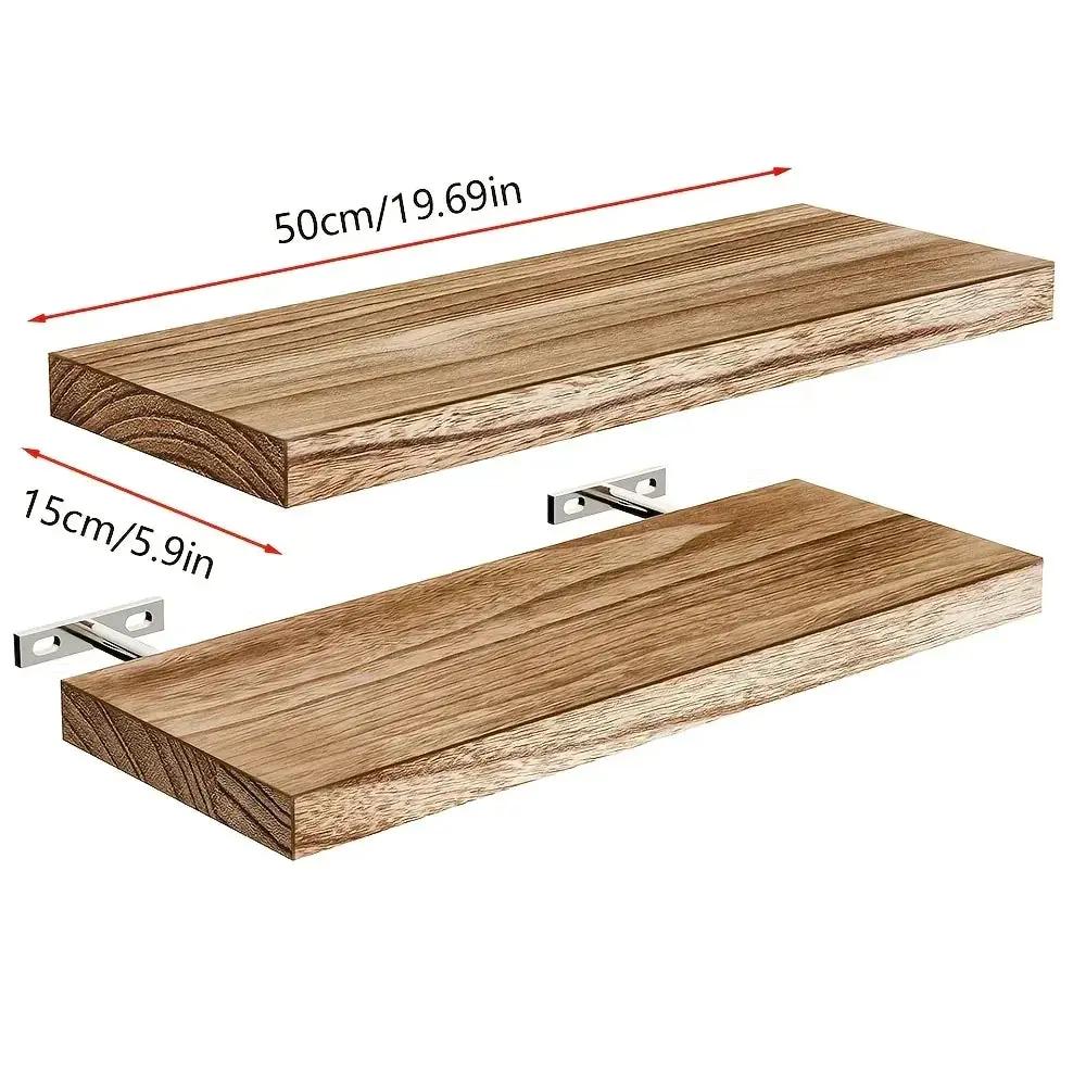 Shelves - Floating Natural Wood by House Of Avana