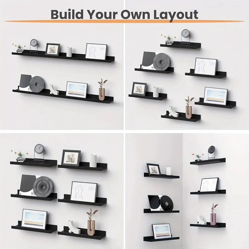 Shelves - Heavy-Duty Black 6pcs by House Of Avana
