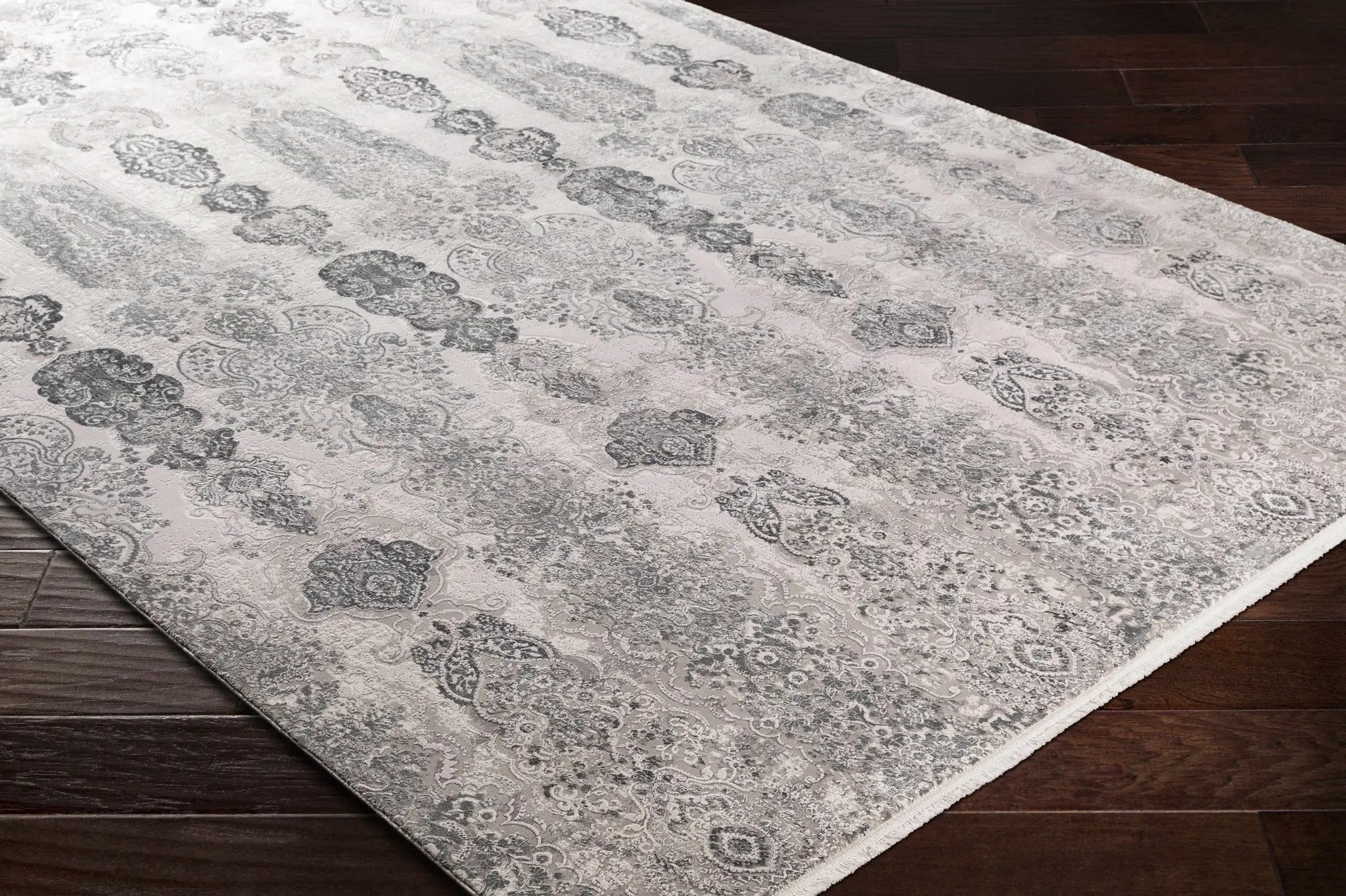 Shipdham Luxury Fringed Faux Silk Area Rug - Clearance by Boutique Rugs