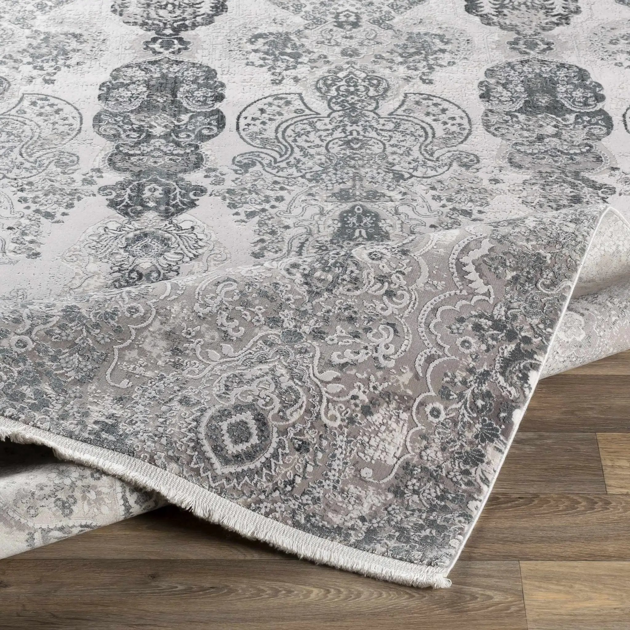 Shipdham Luxury Fringed Faux Silk Area Rug - Clearance by Boutique Rugs