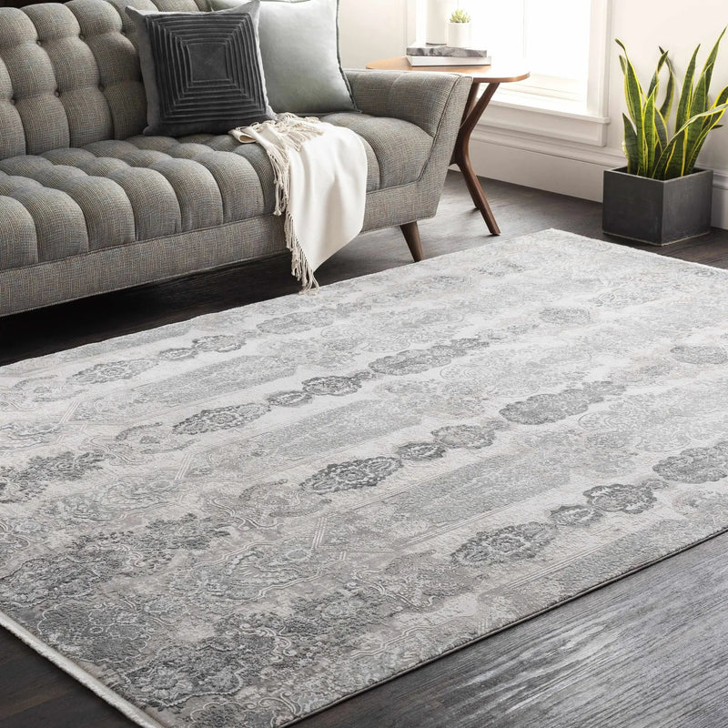 Shipdham Luxury Fringed Faux Silk Area Rug - Clearance by Boutique Rugs