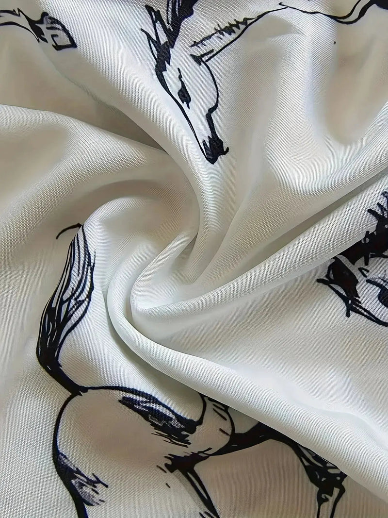 Shirt - Cat Print Cotton Long-Sleeve by House Of Avana