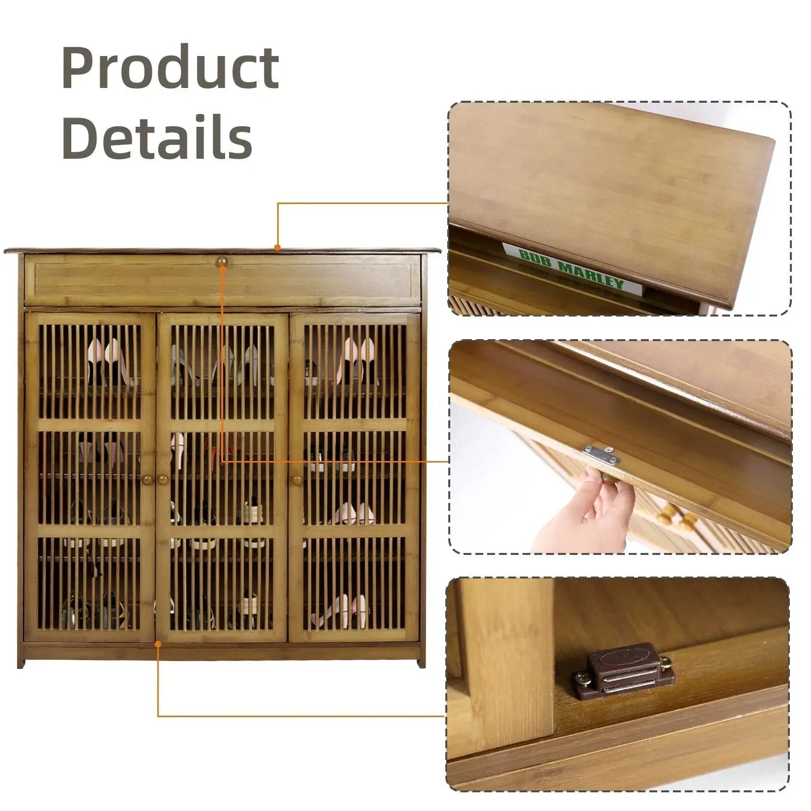 Shoe Cabinet - 4 Tier Wood by House Of Avana